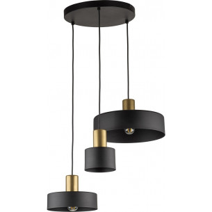 Alvaro 45cm black&amp;gold triple pendant lamp TK Lighting