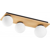 Plafon szklany potrójny Bianca Wood II 50cm biało-drewniany TK Lighting