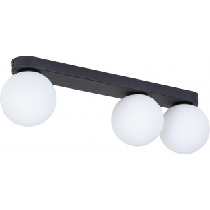 Bianca 46cm white&amp;black ceiling lamp with 3 glass globes TK Lighting