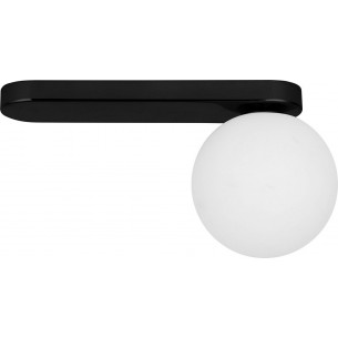 Bianca 27cm white&amp;black long ceiling lamp with a glass sphere TK Lighting