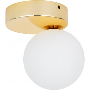 Bianca 16cm white&amp;gold glamour glass globe ceiling lamp TK Lighting