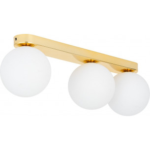 Bianca 46cm white&amp;gold glamour ceiling lamp with 3 glass spheres TK Lighting