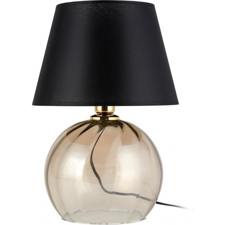 Lampa stołowa szklana z abażurem Aurea czarny/brązowy TK Lighting