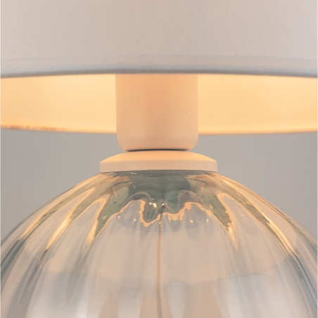Lampa stołowa szklana z abażurem Aurea biały/przeźroczysty TK Lighting