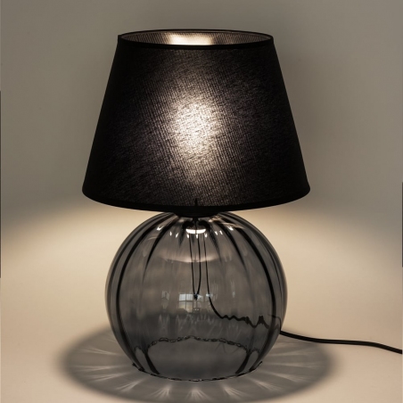 Lampa stołowa szklana z abażurem Aurea czarny/grafitowy TK Lighting