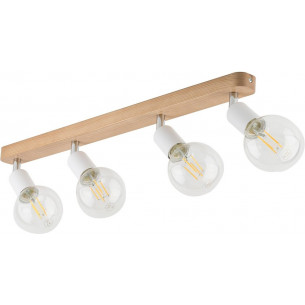 Simply wood white 4-spot wooden spotlight TK Lighting