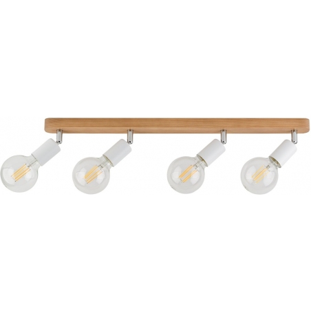 Plafon kierunkowy. Reflektor drewniany 4 punktowy Simply Wood biały TK Lighting do przedpokoju i kuchni