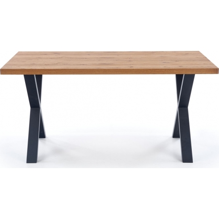 Xavier 160x90 oak&amp;black extending industrial dining table Halmar