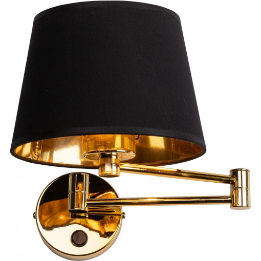 Glory black&amp;gold swing arm wall lamp with switch TK Lighting