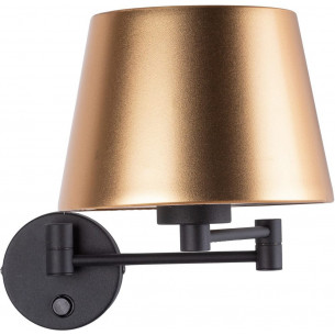 Glory gold&amp;black swing arm wall lamp with switch TK Lighting