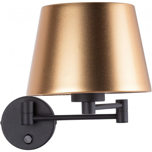 Glory gold&amp;black swing arm wall lamp with switch TK Lighting