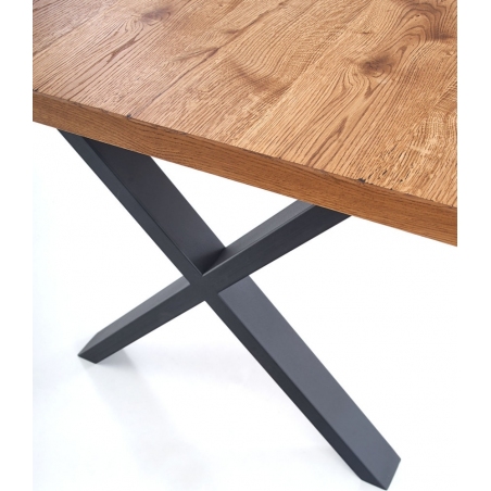 Xavier 160x90 oak&amp;black extending industrial dining table Halmar