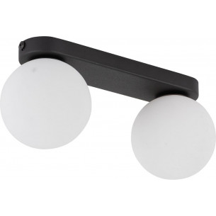 Mini 28cm white&amp;black ceiling lamp with 2 glass spheres TK Lighting