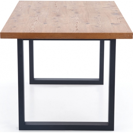 Perez 160x90 oak&amp;black extending industrial dining table Halmar