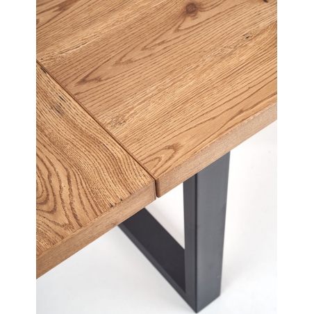 Perez 160x90 oak&amp;black extending industrial dining table Halmar