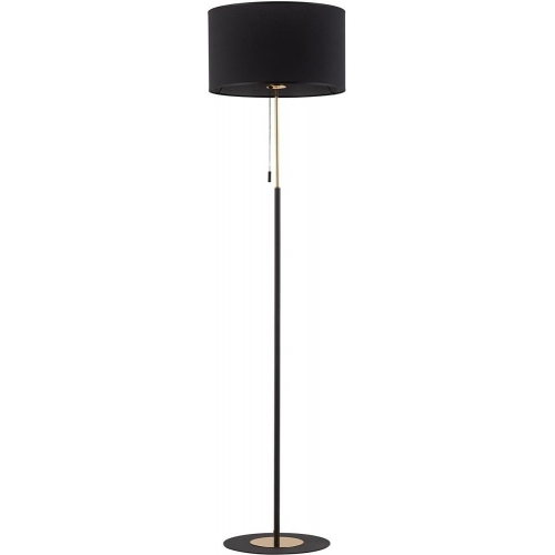Stylowa Lampa podłogowa z abażurem i włącznikiem Lord czarny/złoty TK Lighting do salonu i sypialni