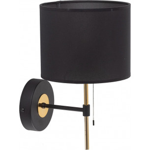 Lord black&amp;gold wall lamp with shade and switch TK Lighting