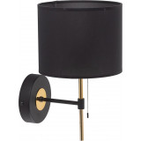 Lord black&amp;gold wall lamp with shade and switch TK Lighting