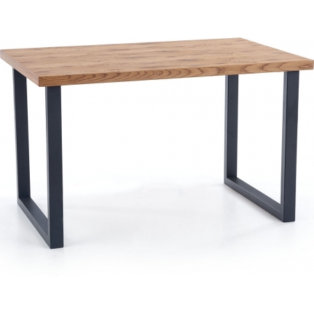 Horus 126x80 oak&amp;black extending industrial dining table Halmar
