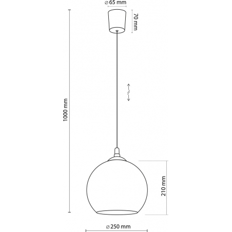 Lampa wisząca szklana kula Cubus 25cm chromowana TK Lighting