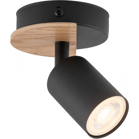 Plafon kierunkowy. Reflektor sufitowy loft Cover Wood czarny/drewno TK Lighting do przedpokoju i kuchni