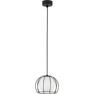 Benjamin 18cm white&amp;black wire pendant lamp with glass shade TK Lighting