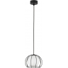 Benjamin 18cm white&amp;black wire pendant lamp with glass shade TK Lighting