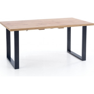 Venom 135x85 votan oak&amp;black extending industrial dining table Halmar