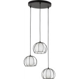 Beniamin III 40cm white&amp;black wire pendant lamp with glass shades TK Lighting