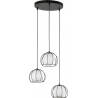 Beniamin III 40cm white&amp;black wire pendant lamp with glass shades TK Lighting