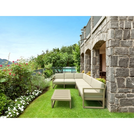 Zestaw mebli ogrodowych z poduszkami Mykonos XL taupe/beżowy Siesta