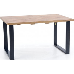 Venom 160x90 votan oak&amp;black extending industrial dining table Halmar