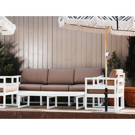 Zestaw mebli ogrodowych z poduszkami Mykonos XL biały/brąz Siesta