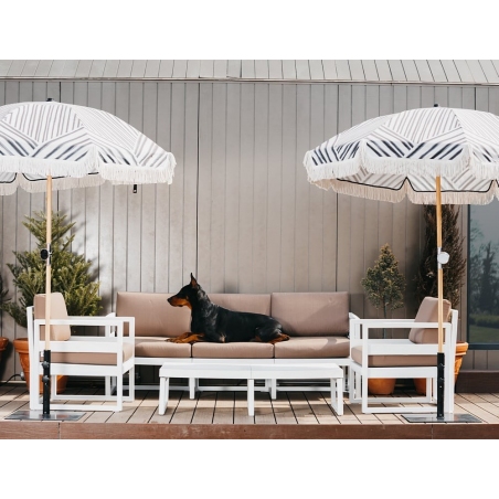 Zestaw mebli ogrodowych z poduszkami Mykonos XL biały/brąz Siesta