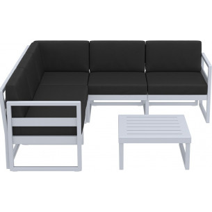 Mykonos XXL light grey&amp;black outdoor furniture set with cushions Siesta