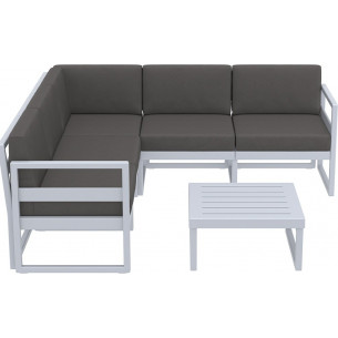 Mykonos XXL light grey&amp;grey outdoor furniture set with cushions Siesta