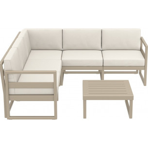 Mykonos XXL taupe&amp;beige garden furniture set with cushions Siesta