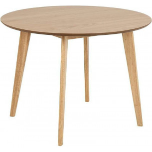 Roxby 105cm natural oak round veneered table Actona