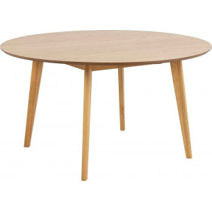 Roxby 140cm oak natural round veneered table Actona