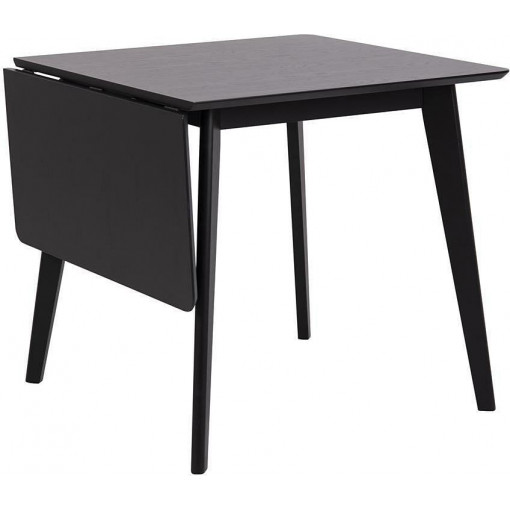 Roxby 120x80cm black oak extendable veneer table Actona