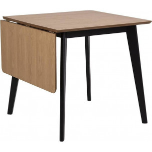 Roxby 120x80cm natural&amp;black oak veneer extendable table Actona