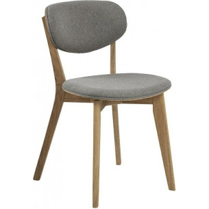 Minsk grey&amp;oak upholstered wooden chair Actona