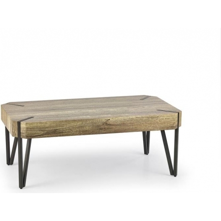 Emily 110x60 wild oak&amp;black industrial coffee table Halmar