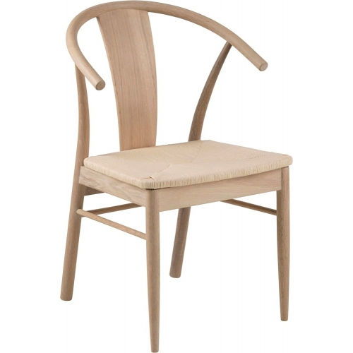 Stylowe Krzesło drewniane boho Janik dąb naturalny/plecionka Actona do kuchni i jadalni