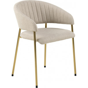 Ann beige upholstered shell chair with gold legs Actona