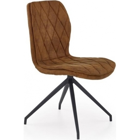 Stylowe Krzesło tapicerowane pikowane Stert K237 Brązowe Halmar do jadalni, salonu i kuchni.