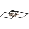 Giro LED 57x35cm black&amp;wood modern ceiling lamp with dimmer and remote control Reality