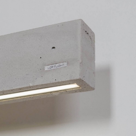 Industrialny Kinkiet betonowy Concrete Line LED Szary LoftLight do sypialni i salonu.