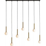 Riu VII 100cm black&amp;brass glass globes pendant lamp Aldex