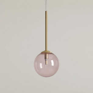 Bosso Mini 14cm pink glass sphere pendant lamp Aldex